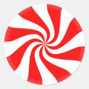 Sticker Rond Pepperment de Noël