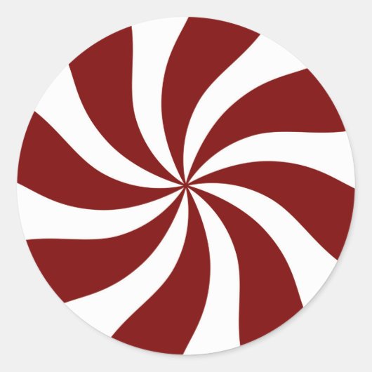 Sticker Rond Peppermenthe Candy Swirl Rouge et blanc (Devant)