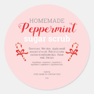Sticker Rond Peppermenthe fait maison Scrub sucre modifiable
