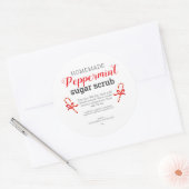 Sticker Rond Peppermenthe Scrub à sucre fait maison modifiable (Enveloppe)