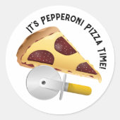 Sticker Rond Pepperoni Pizza (Devant)