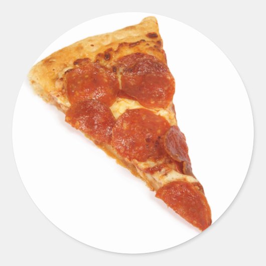Sticker Rond Pepperoni Pizza Slice (Devant)