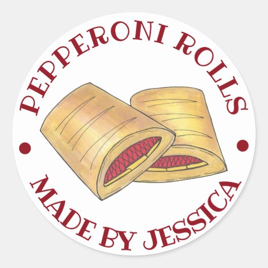 Sticker Rond Pepperoni Rolls De Virginie Occidentale Maison (Devant)