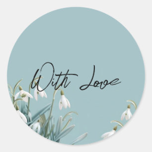 Sticker Rond Perce-neige janvier fleur jardinage printemps