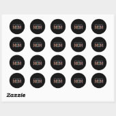 Sticker Rond Percussion Maman Funny Drum Drummer Maman Leopard (Feuille)