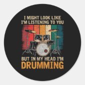 Sticker Rond Percussionist Drumming For Drum Set Lover Drummers (Devant)