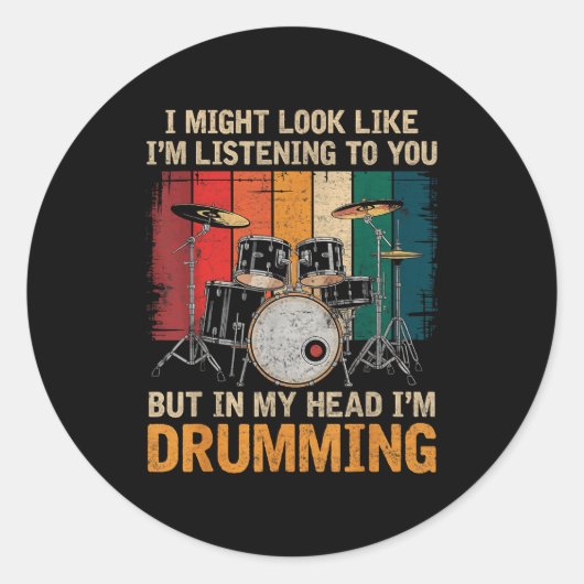 Sticker Rond Percussionist Drumming For Drum Set Lover Drummers (Devant)