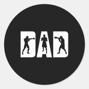 Sticker Rond Père Boxing Concours de formation Boxe Club Papa