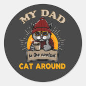 Sticker Rond père cool chat (Devant)