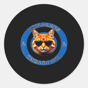 Sticker Rond Père de chat sans enfant