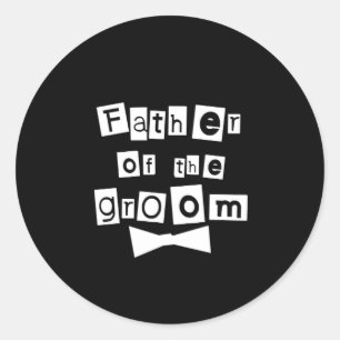 Sticker Rond Père de Groom Blanc sur Noir