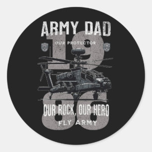 Sticker Rond Père de l'armée Fête des pères militaire Apache He