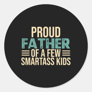 Sticker Rond Père De Quelques Enfants Intelligents Fête des pèr