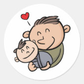 Sticker Rond Père Et Bébé (Devant)