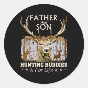 Sticker Rond Père Et Fils Chasse Les Épouses Pour La Vie Chasse