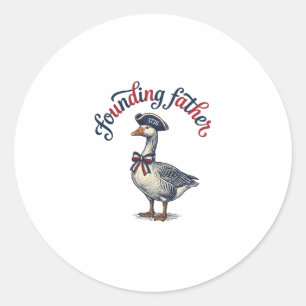 Sticker Rond Père fondateur Goose Vintage Chemise patriotique D