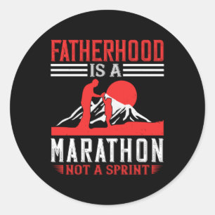 Sticker Rond Père - La paternité est un marathon