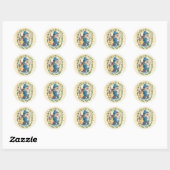 Sticker Rond Père Noël (Feuille)