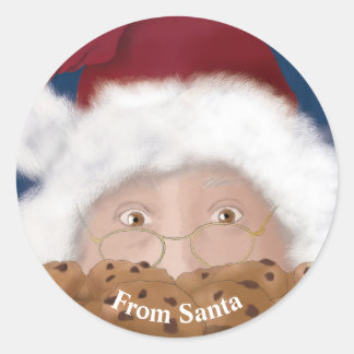Sticker Rond Père Noël à l'aquarelle Noël