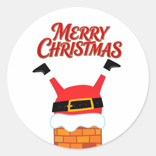 Sticker Rond Père Noël à l'envers (Devant)