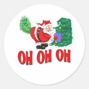 Sticker Rond père Noël a pété