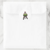 Sticker Rond Père Noël avec une énorme pastèque (Sac)