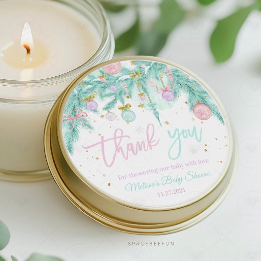 Sticker Rond Père Noël Baby Baby shower