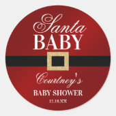 Sticker Rond Père Noël Baby | Baby shower de Noël (Devant)