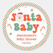 Sticker Rond Père Noël Baby shower Favor (Devant)