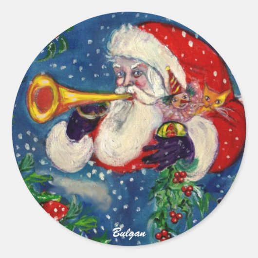 STICKER ROND PÈRE NOËL BUGLER (Devant)