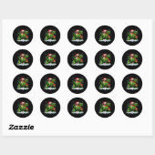 Sticker Rond Père Noël Carlin équitation Reindeer T-rex Christm (Feuille)