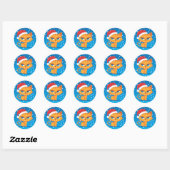 Sticker Rond Père Noël Cat (Feuille)