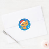 Sticker Rond Père Noël Cat (Enveloppe)