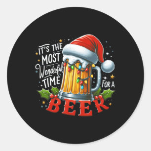 Sticker Rond Père Noël C'est le moment le plus merveilleux pour