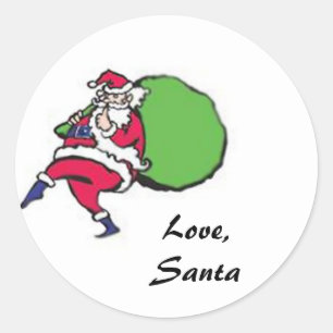 Sticker Rond Père Noël Christmas cadeau Tags