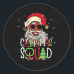 Sticker Rond Père Noël Christmas Squad Black Men African Americ<br><div class="desc">Père Noël Christmas Squad Black Men African American Pajamas</div>