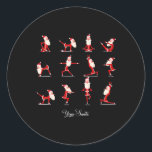 Sticker Rond Père Noël Christmas Yoga Pose Père Noël Namaste Na<br><div class="desc">Père Noël Christmas Yoga Pose Père Noël Namaste Namasleigh</div>