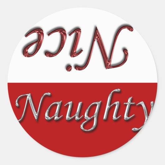 Sticker Rond Père Noël Connaît Naught Joli Enveloppe de vacance (Devant)