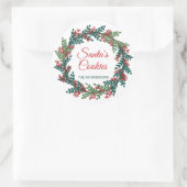 Sticker Rond Père Noël Cookies couronne de Noël (Sac)