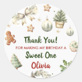 Sticker Rond Père Noël Cookies Noël fête d'anniversaire (Devant)