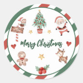 Sticker Rond Père Noël Cookies Noël fête d'anniversaire (Devant)