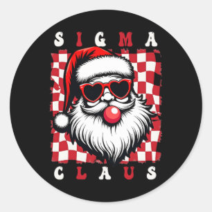Sticker Rond Père Noël cool Rizz Joyeux Rizzmas Blagues Sigma N