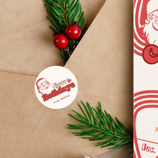 Sticker Rond Père Noël coquin