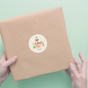 Sticker Rond Père Noël coquin