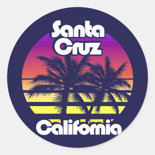 Sticker Rond Père Noël Cruz Californie (Devant)