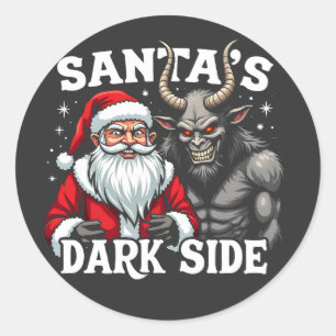 Sticker Rond Père Noël Dark Side Christmas Evil Krampus