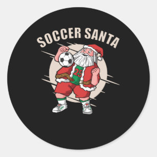 Sticker Rond Père Noël de football