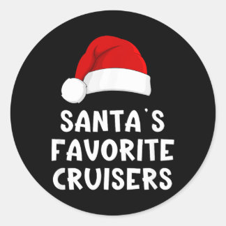 Sticker Rond Père Noël de Noël Croisières préférés Drôle Croisi