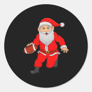 Sticker Rond Père Noël de Noël jouant au football Xmas drôle Sr