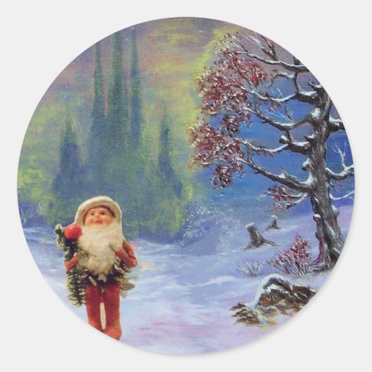 STICKER ROND PÈRE NOËL DES GNOMES (Devant)